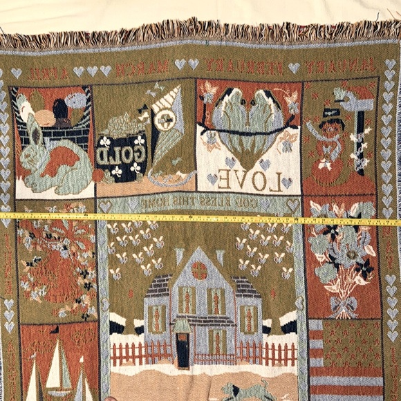 God Bless This Home Calendar 12 Months Tapestry Throw Blanket  Holidays - Picture 4 of 8